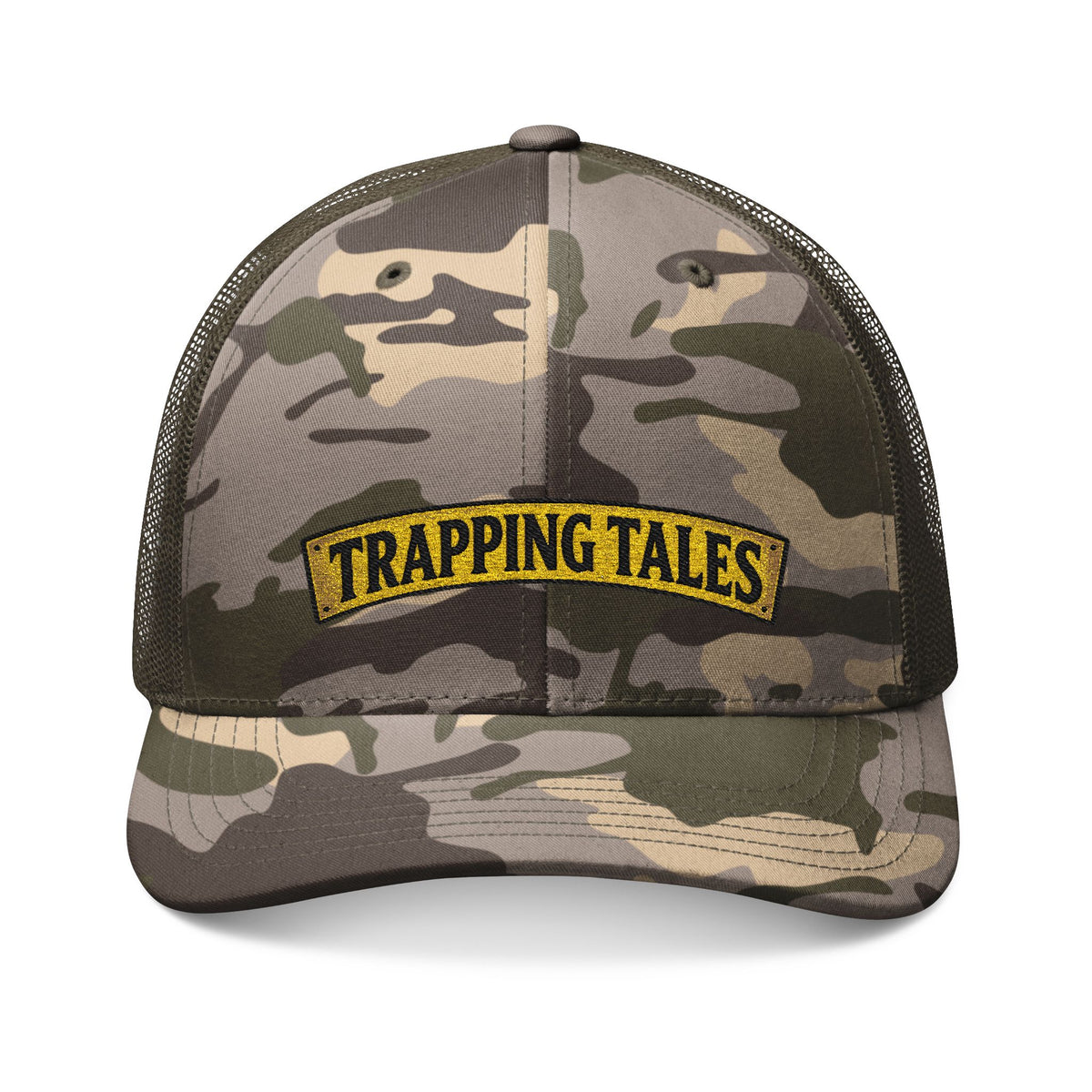 Trapping Tales Camo Banner Trucker Hat
