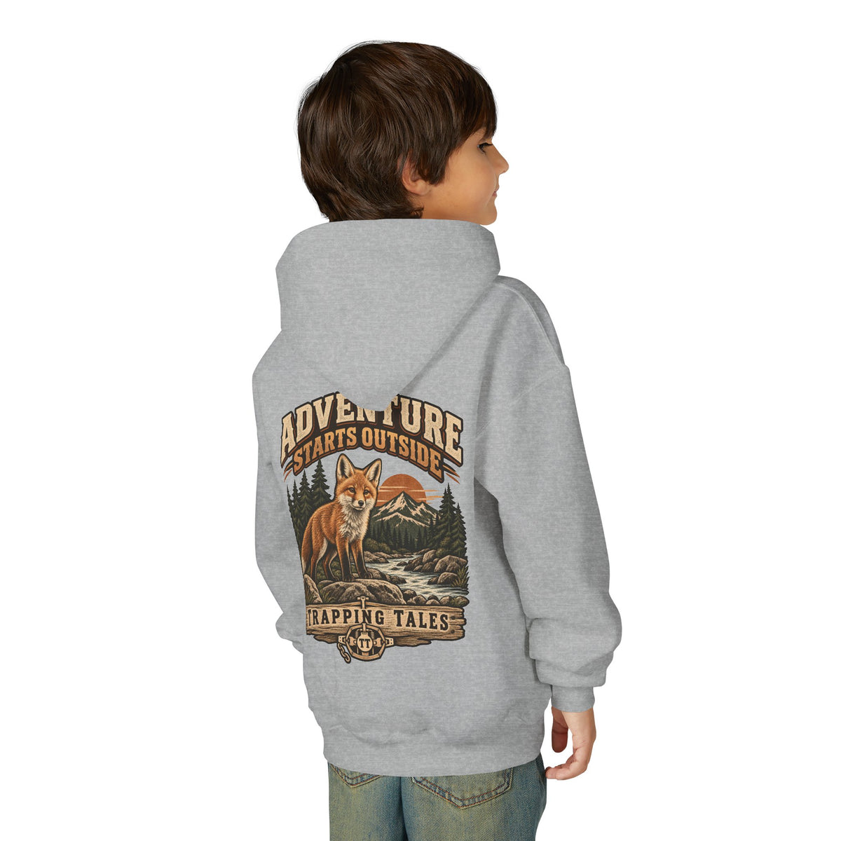 Trapping Tales “Adventure Starts Outside” Youth Hoodie