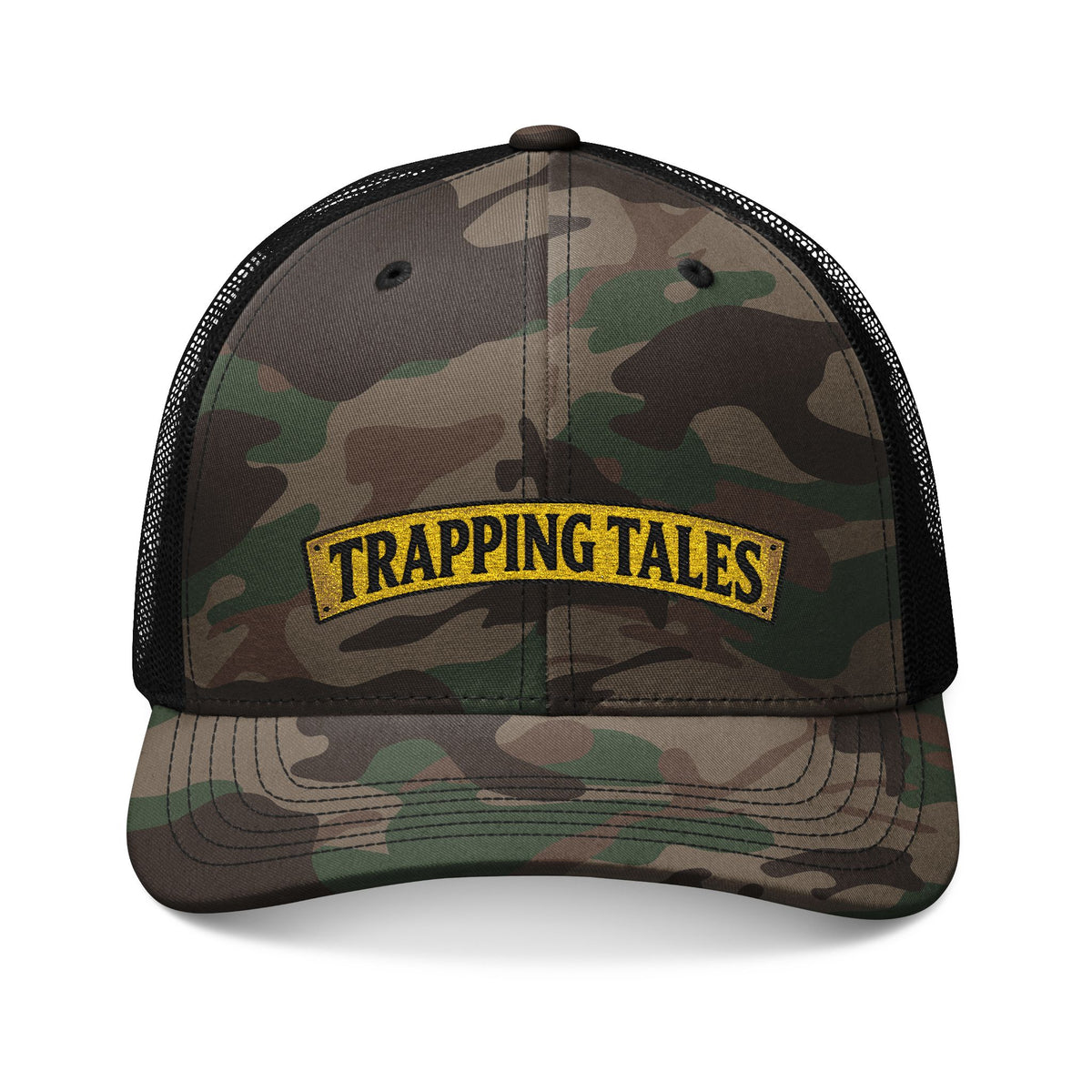 Trapping Tales Camo Banner Trucker Hat
