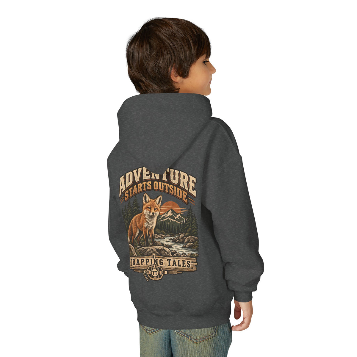 Trapping Tales “Adventure Starts Outside” Youth Hoodie