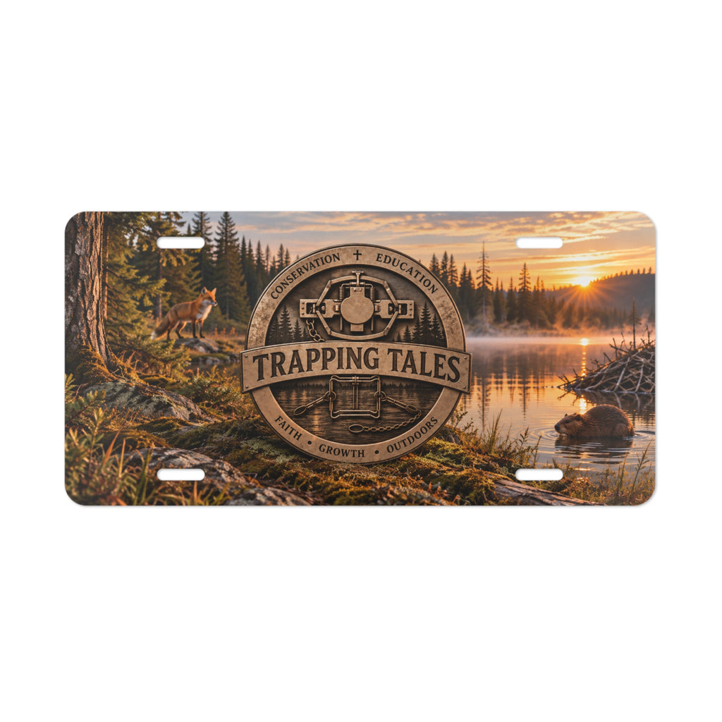 Trapping Tales Scenic Vanity Plate