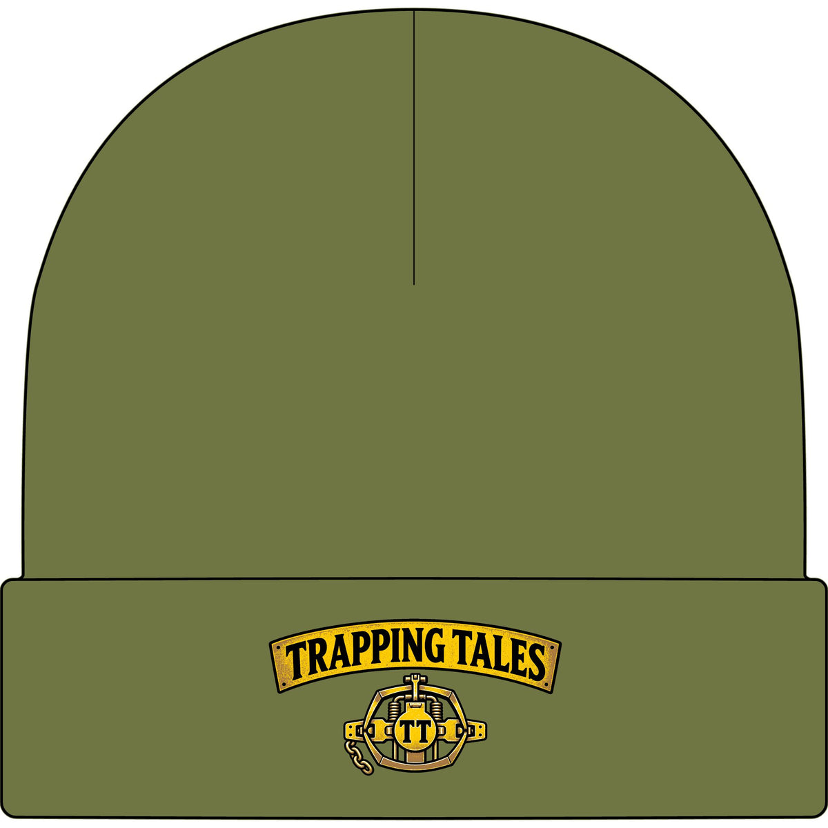 Trapping Tales Embroidered Cuff Beanie